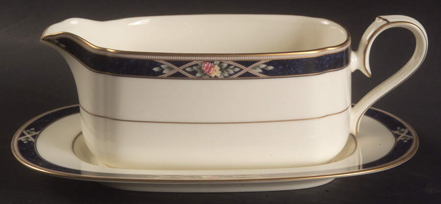 Azure Garden Gravy Boat & Underplate (Relish/Butter) by Noritake-1