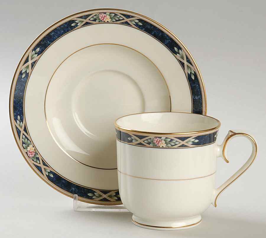 Azure Garden Footed Cup & Saucer Set by Noritake-1