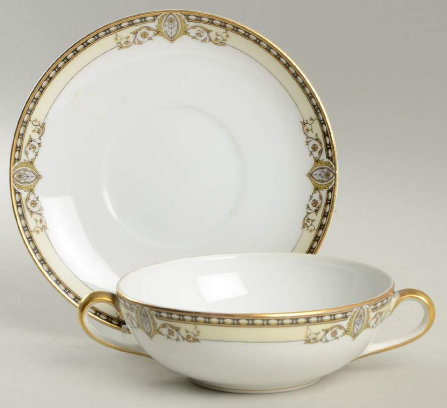 Bancroft Flat Cream Soup Bowl & Saucer Set by Noritake-1