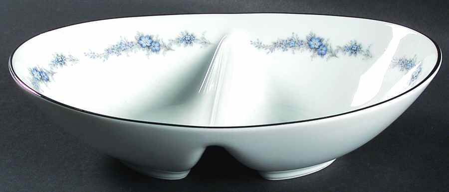Barcarolle 10" Oval Divided Vegetable Bowl by Noritake-1