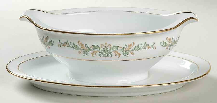 Barcelona Gravy Boat with Attached Underplate by Noritake-1