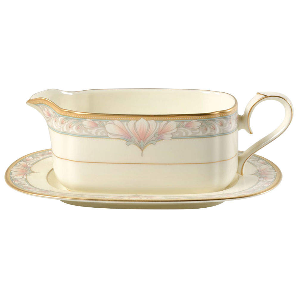 Barrymore Gravy Boat & Underplate (Relish/Butter) by Noritake-1