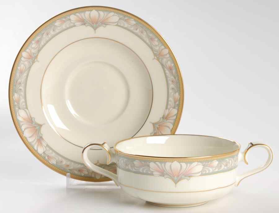 Barrymore Flat Cream Soup Bowl & Cup Saucer Set by Noritake-1