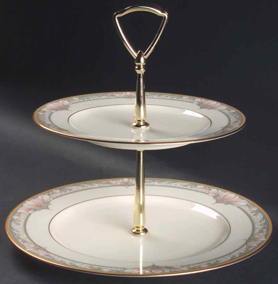 Barrymore 6 5/8"-10"  2 Tiered Serving Tray (Dp, Sp) HC by Noritake-1