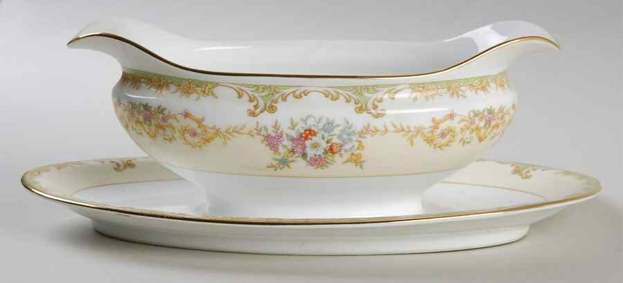 Bayard Gravy Boat with Attached Underplate by Noritake-1