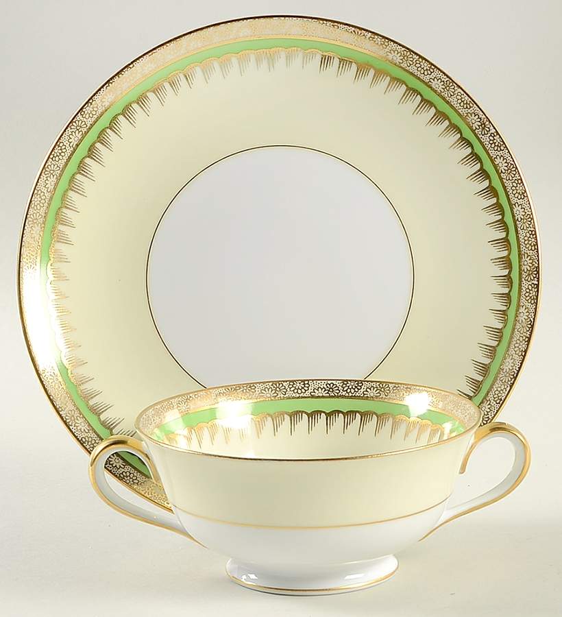 Beatrice Footed Cream Soup Bowl & Saucer Set by Noritake-1