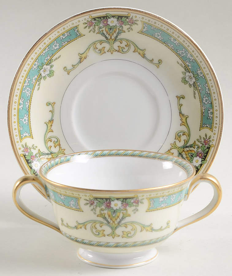 Beauvais Footed Bouillon Cup & Saucer by Noritake-1
