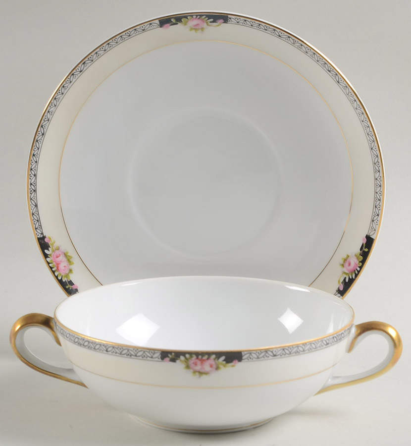 Beechmont Flat Cream Soup Bowl & Saucer Set by Noritake-1