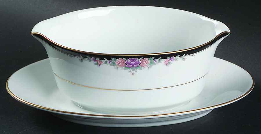 Belle Empress Gravy Boat with Attached Underplate by Noritake-1
