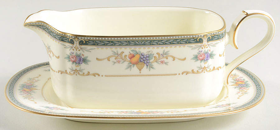 Bellcrest Gravy Boat & Underplate (Relish/Butter) by Noritake-1