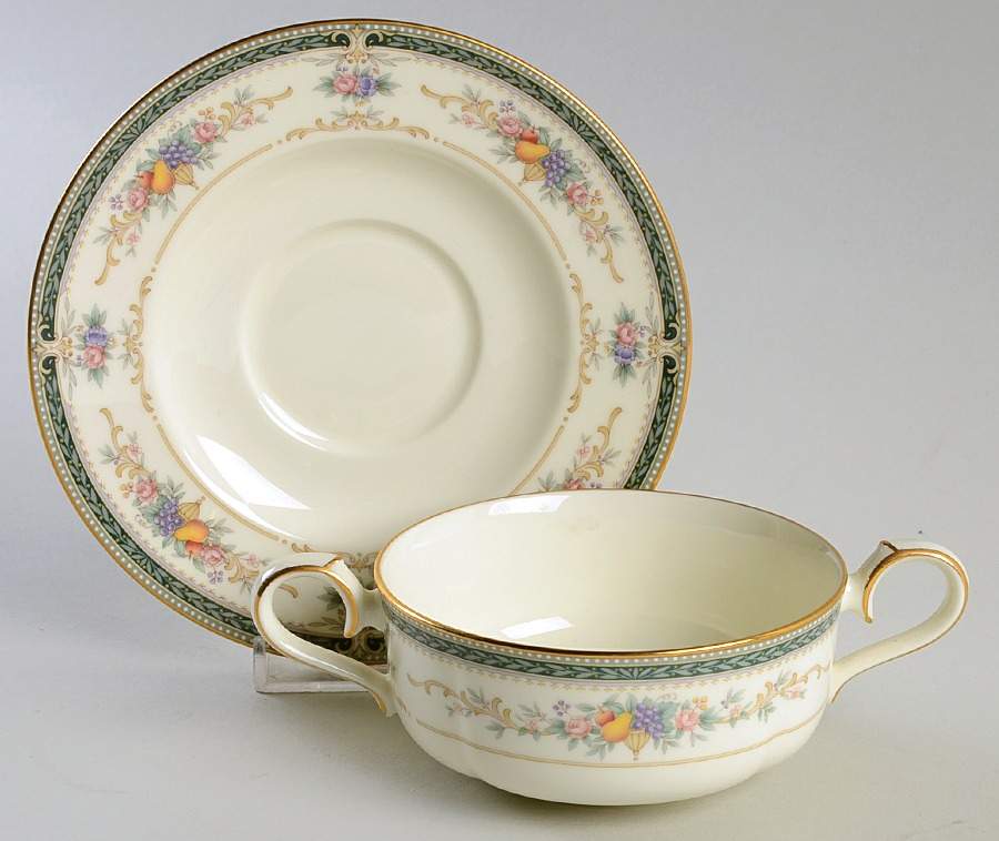 Bellcrest Flat Cream Soup Bowl & Cup Saucer Set by Noritake-1