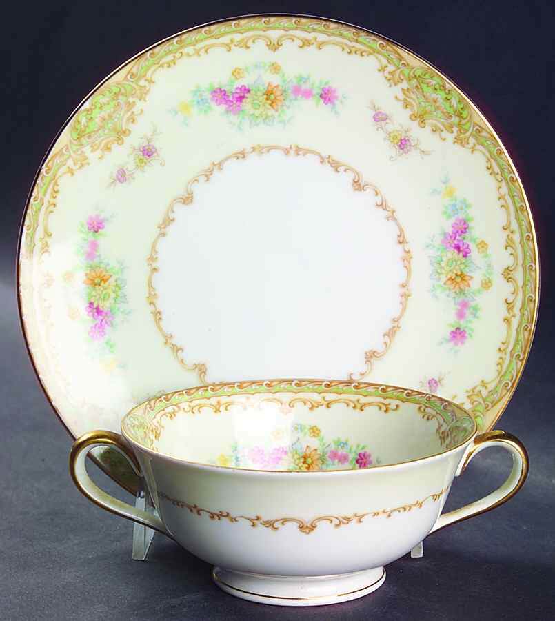 Bellodgia Footed Cream Soup Bowl & Saucer Set by Noritake-1