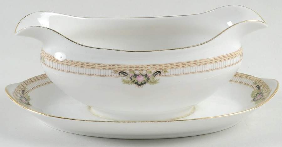 Belmont (Circa 1912) Gravy Boat with Attached Underplate by Noritake-1