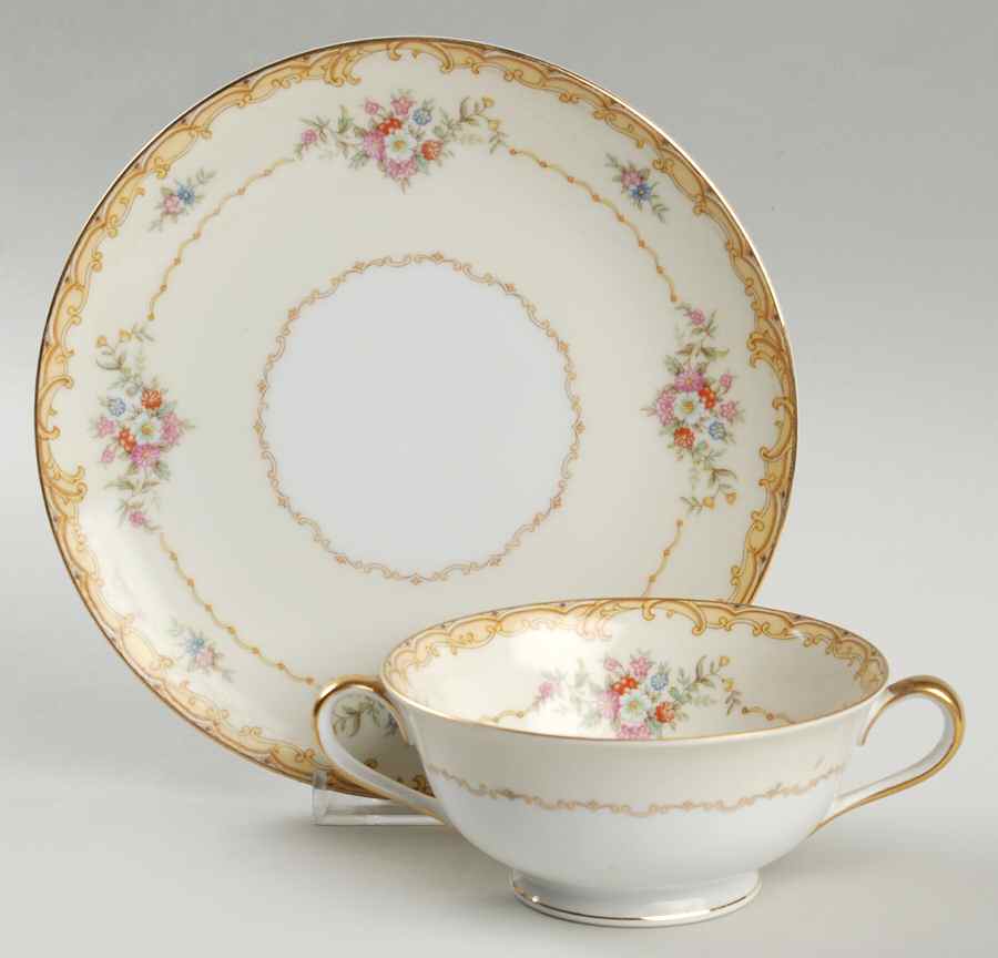 Belvoir Footed Cream Soup Bowl & Saucer Set by Noritake-1