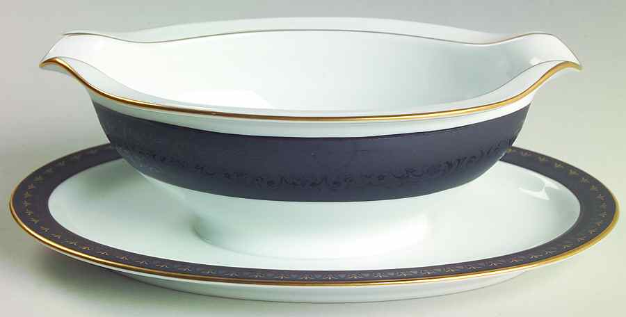 Benedicta Gravy Boat with Attached Underplate by Noritake-1