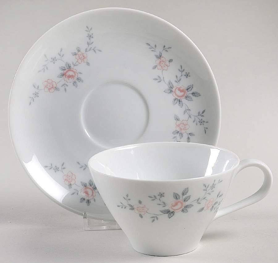 Belle Rose Flat Cup & Saucer Set by Noritake-1