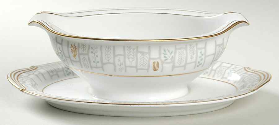 Berkeley Gravy Boat with Attached Underplate by Noritake-1
