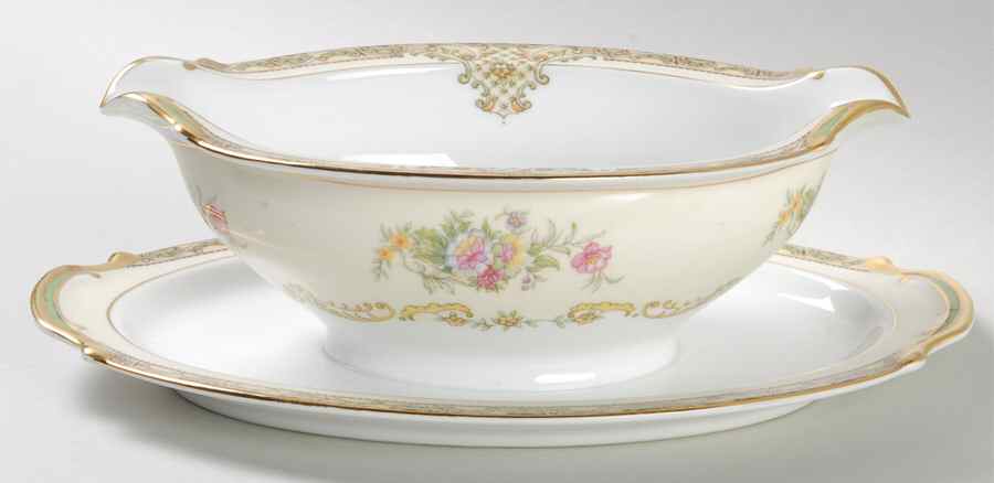 Bessboro Gravy Boat with Attached Underplate by Noritake-1