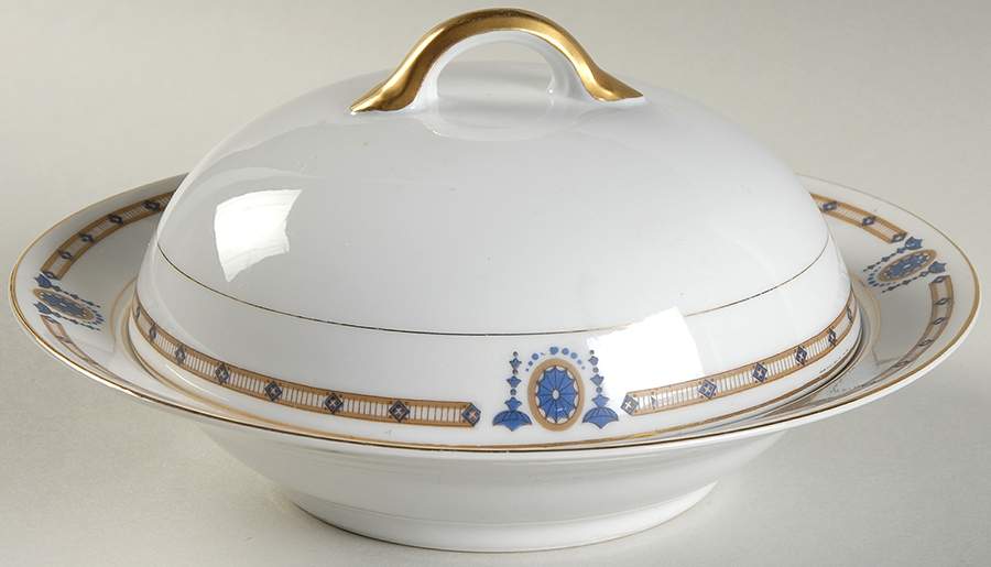 Beverly  Round Covered Butter by Noritake-1
