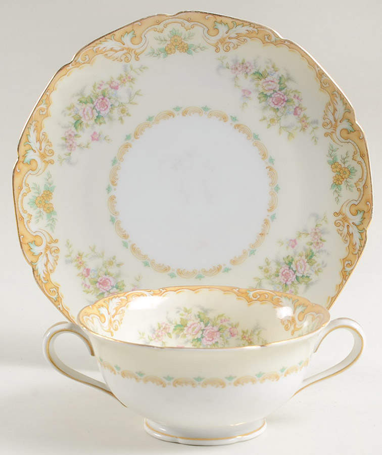 Bevan Footed Cream Soup Bowl & Saucer Set by Noritake-1