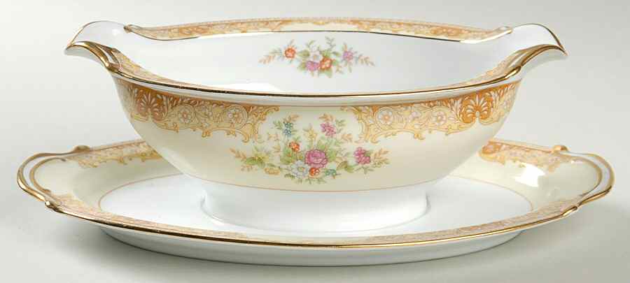 Bianca Gravy Boat with Attached Underplate by Noritake-1