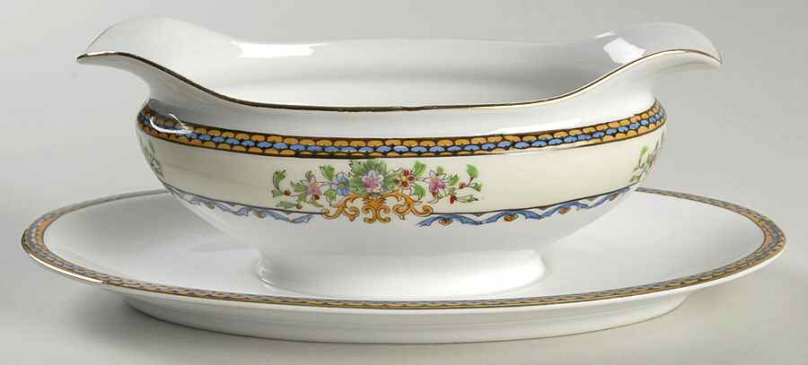 Biarritz Gravy Boat with Attached Underplate by Noritake-1