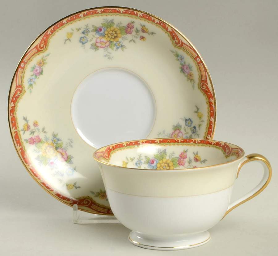 Blakely (No #) Footed Cup & Saucer Set by Noritake-1