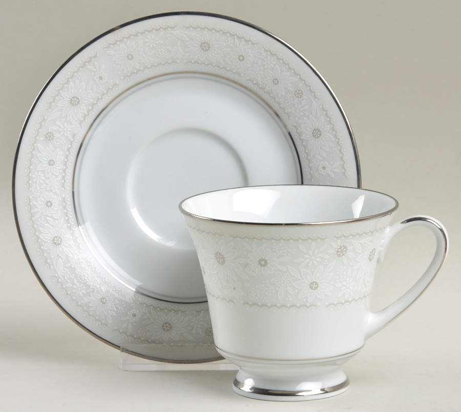 Blanche Footed Cup & Saucer Set by Noritake-1