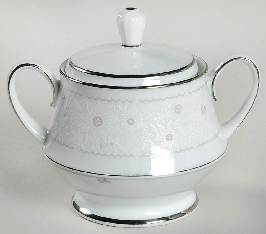 Blanche Sugar Bowl & Lid by Noritake-1