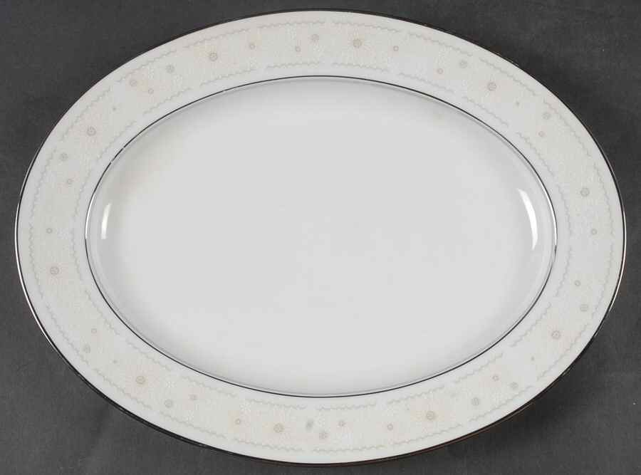 Blanche 11" Oval Serving Platter by Noritake-1