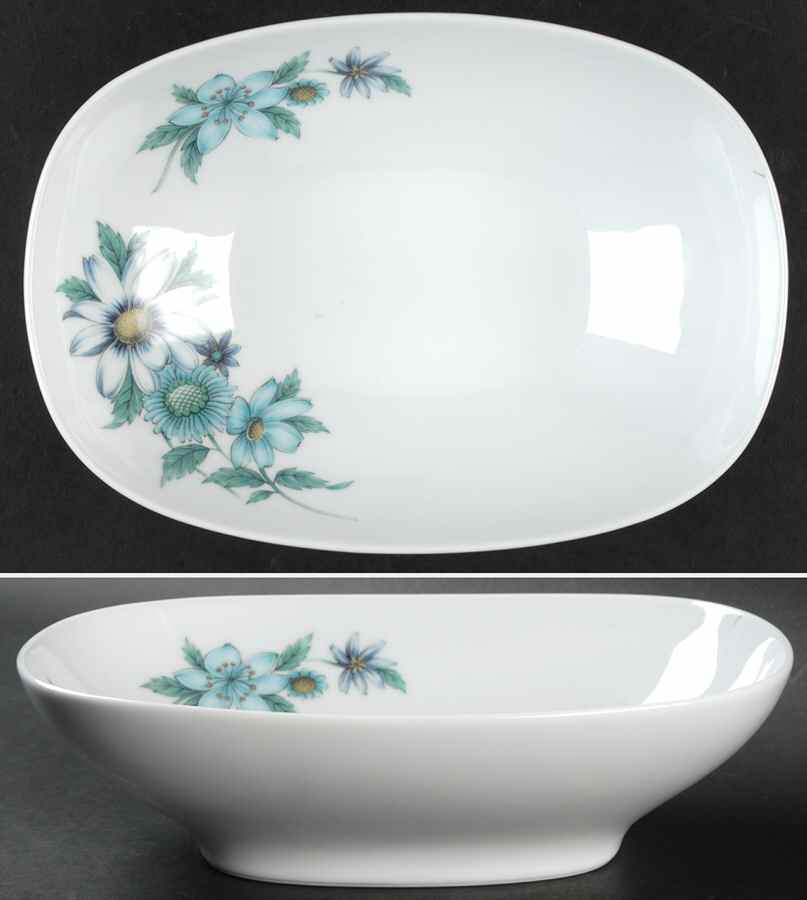 Blue Bouquet 10" Oval Vegetable Bowl by Noritake-1