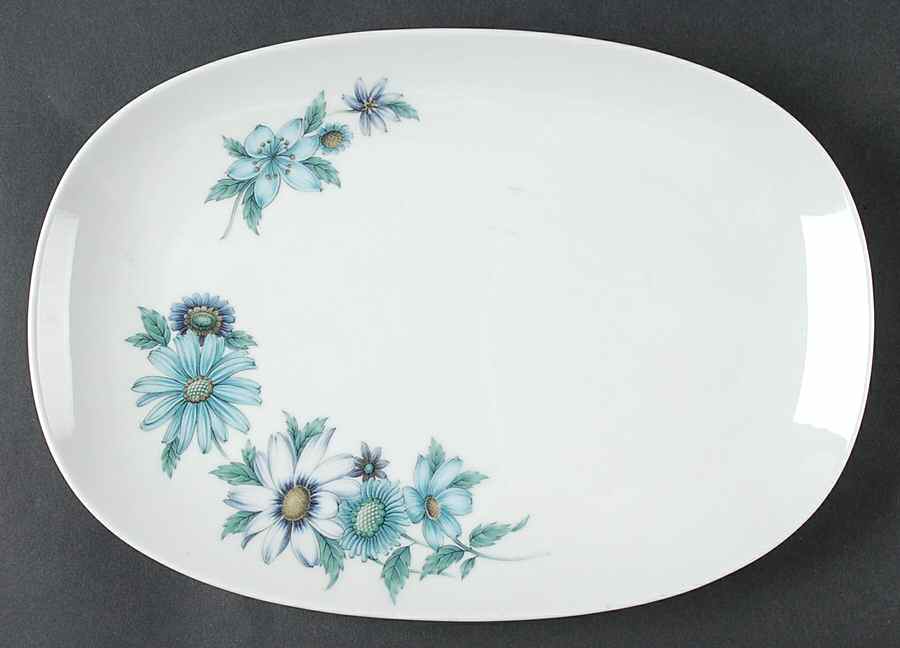 Blue Bouquet 13" Oval Serving Platter by Noritake-1