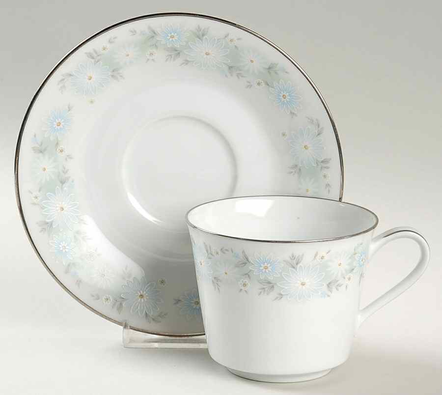 Blue Charm Flat Cup & Saucer Set by Noritake-1