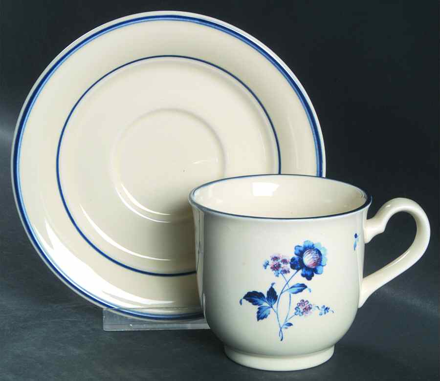 Blue Chintz Footed Cup & Saucer Set by Noritake-1