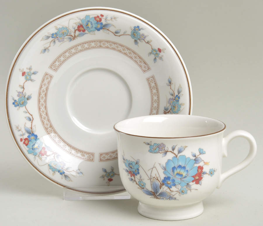Bleufleur Footed Cup & Saucer Set by Noritake-1