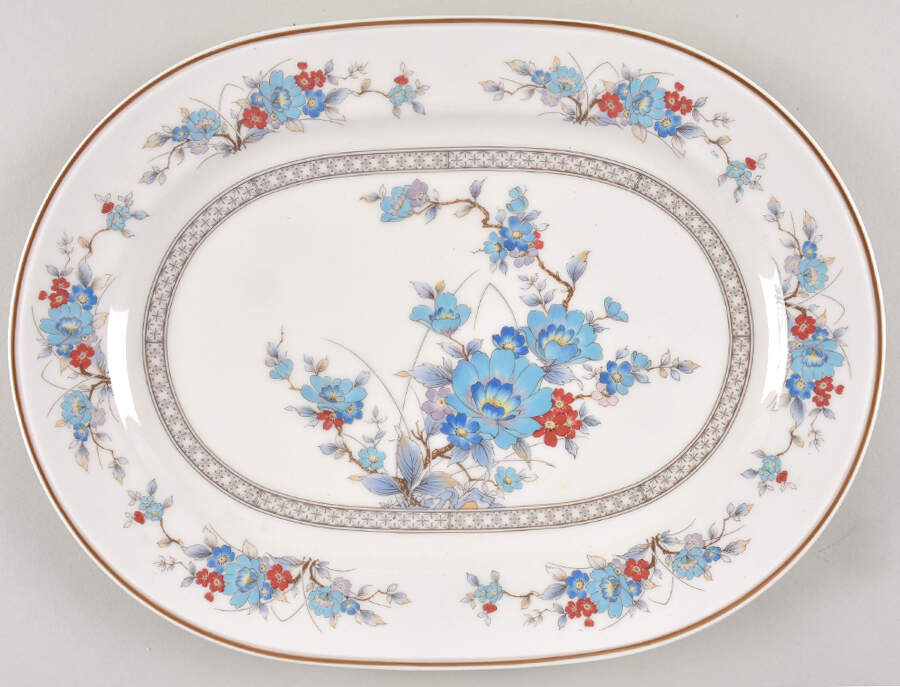 Bleufleur 13" Oval Serving Platter by Noritake-1