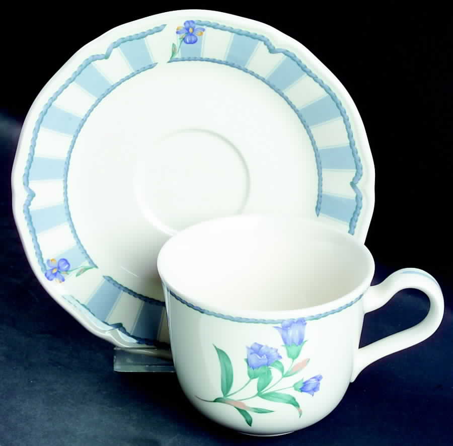 Blue Estate Flat Cup & Saucer Set by Noritake-1