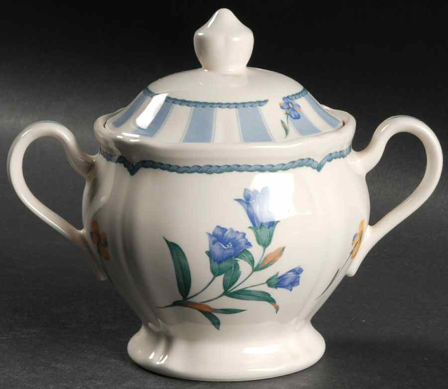 Blue Estate Sugar Bowl & Lid by Noritake-1