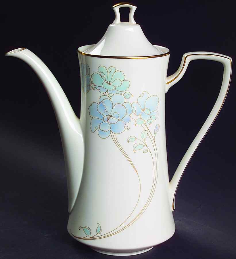 Blue and Gold Coffee Pot & Lid by Noritake-1