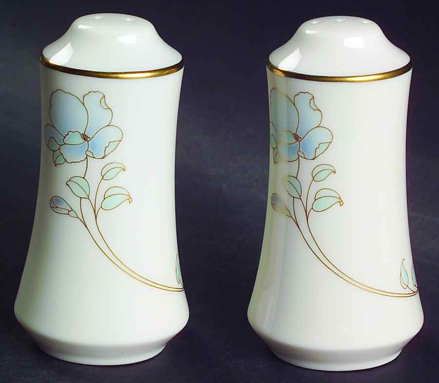 Blue and Gold Salt & Pepper Set by Noritake-1