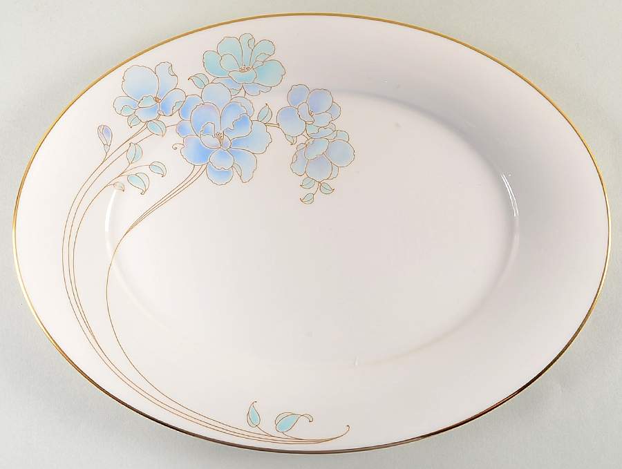 Blue and Gold 13" Oval Serving Platter by Noritake-1