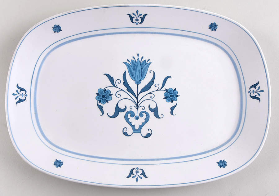 Blue Haven 13" Oval Serving Platter by Noritake-1