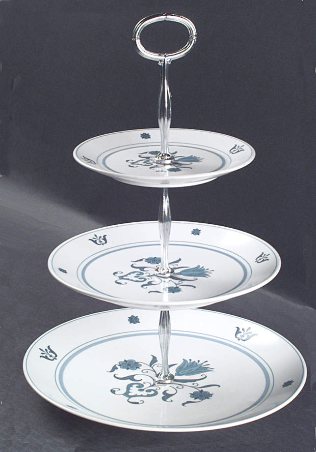 Blue Haven 13 7/8"-14 1/4" 3-Tiered Serving Tray(DP,SP,BB) HC by Noritake-1