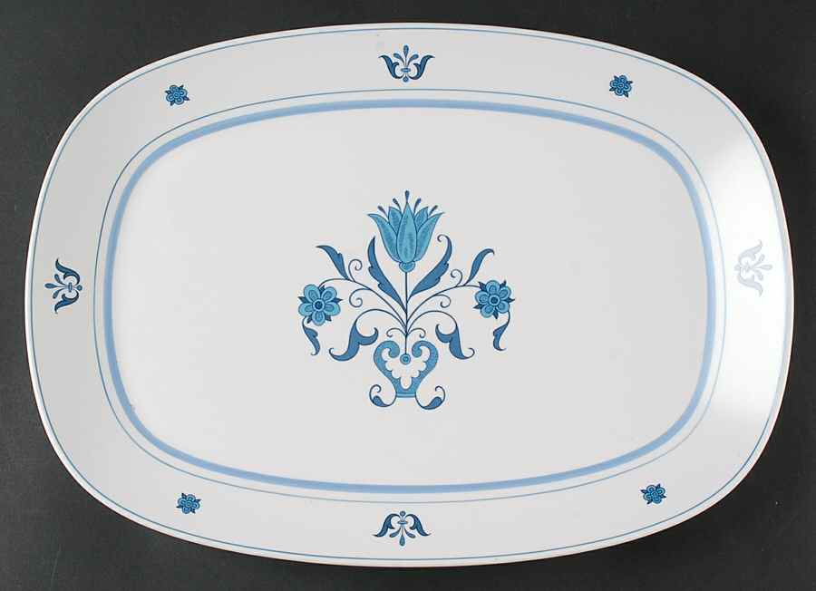 Blue Haven 15" Oval Serving Platter by Noritake-1