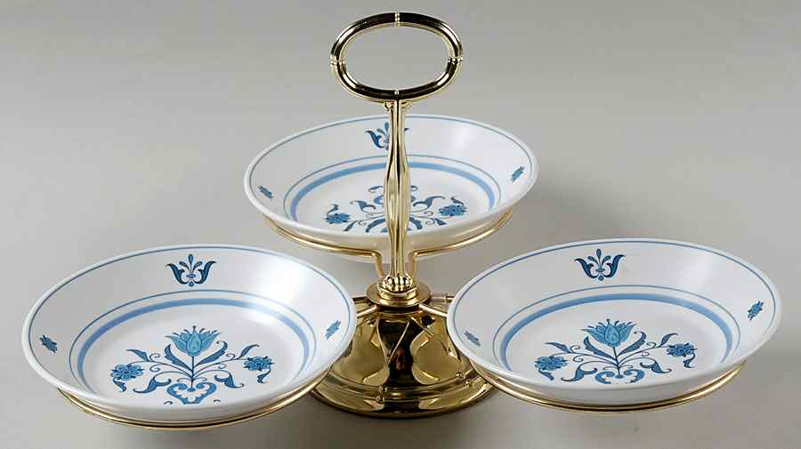 Blue Haven 7" x 12" 3-Part Relish & Metal Stand (FR) HC by Noritake-1