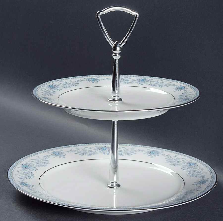 Blue Hill 2 Tiered Serving Tray (Dinner & Salad Plate) by Noritake-1