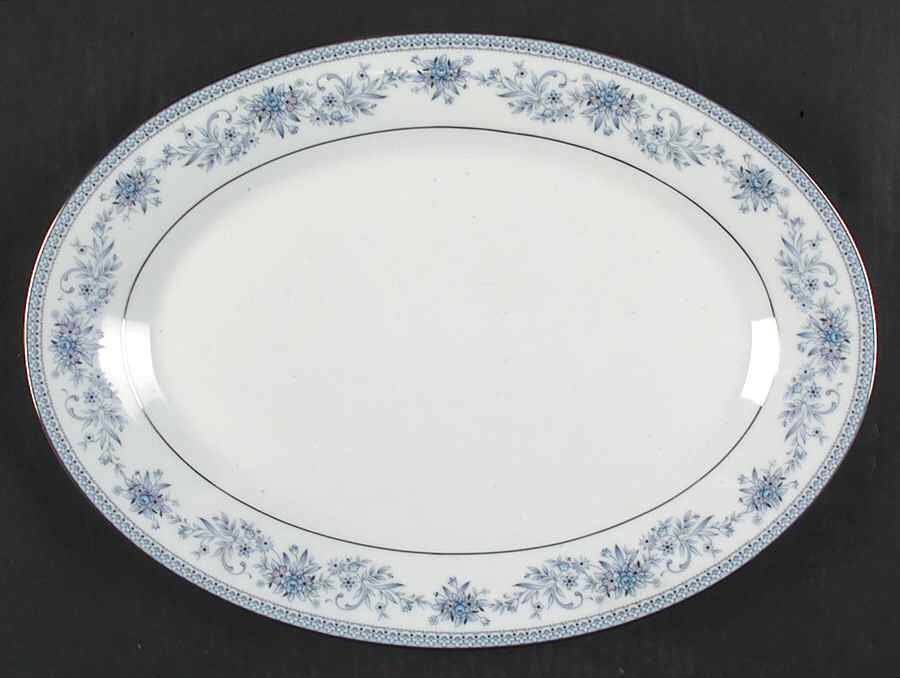 Blue Hill 14" Oval Serving Platter by Noritake-1