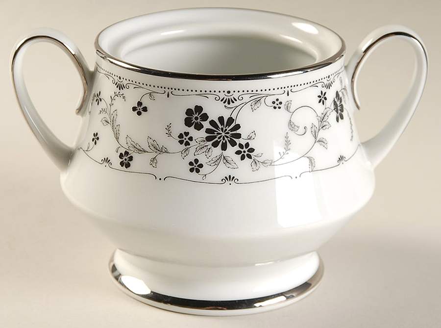 Black Lace Sugar Bowl No Lid by Noritake-1