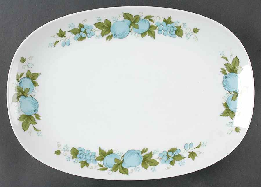 Blue Orchard 13" Oval Serving Platter by Noritake-1