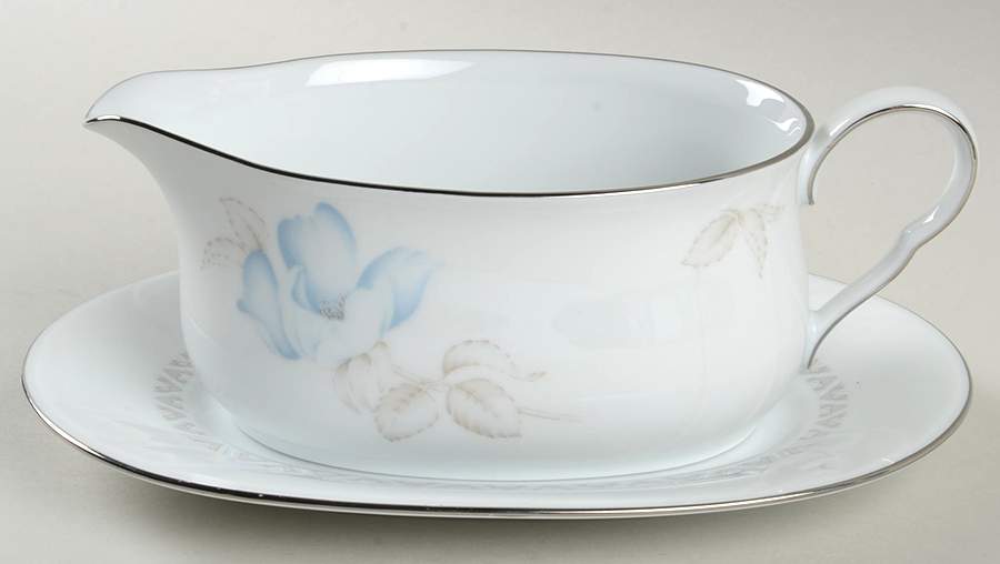 Blue Orient Gravy Boat & Underplate by Noritake-1